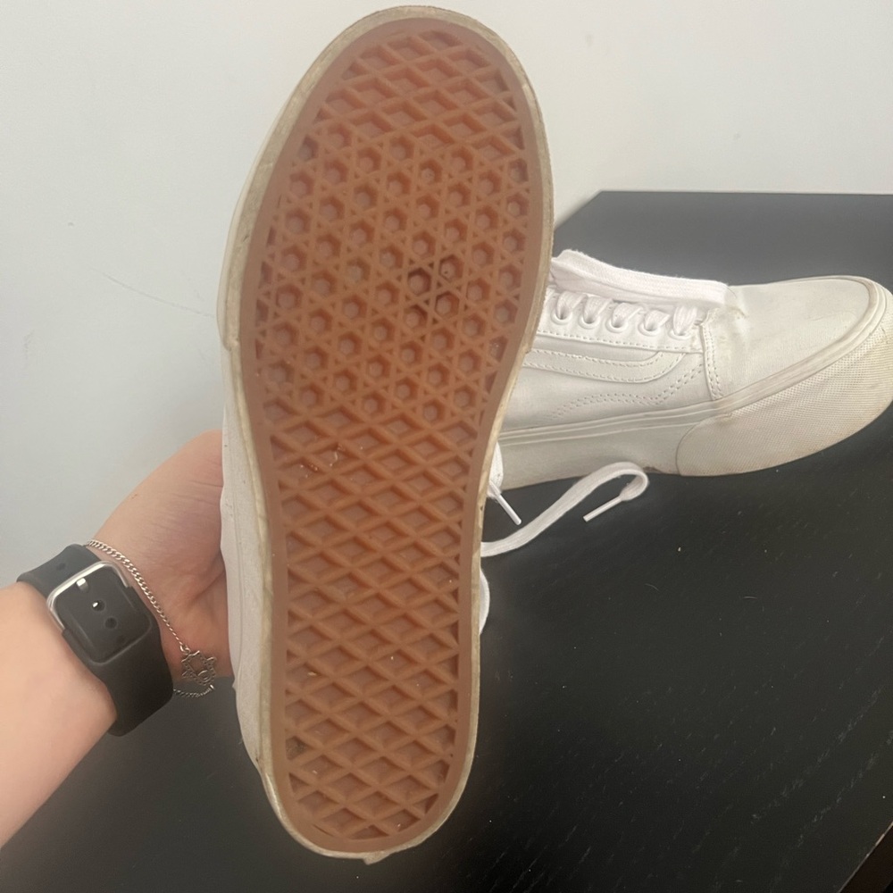 Vans White Old Skool Platform Sneakers - Picture 3 of 3
